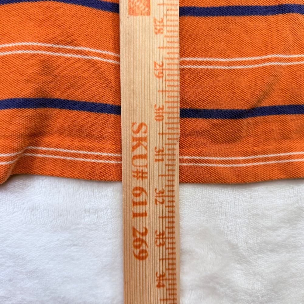 Polo Ralph Lauren Mens XXL Orange Striped Short Sleeve Cotton Pique Polo Shirt - Picture 11 of 14